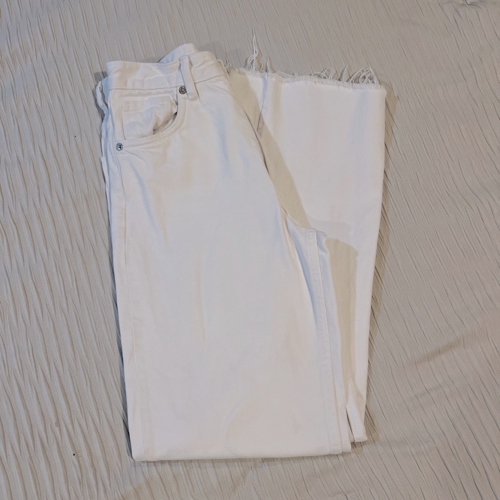 Zara White Wide Leg Jeans